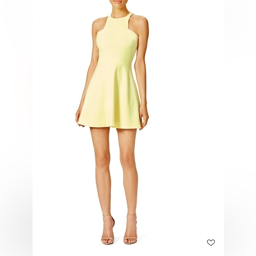 Elizabeth and James Green and Yellow Halter Mini Dress